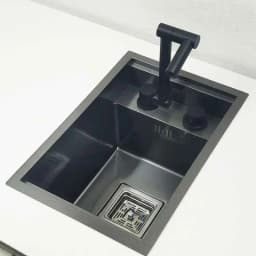 Hidden Dark Gray Kitchen Sink Single Bowl Bar Small Size Sink Stainless Steel Balcony Sink Concealed Kitchen Sink Bar Sink
