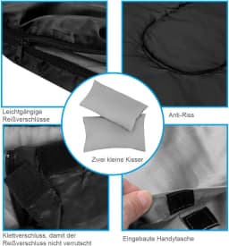 2 in 1 double sleeping bag, single sleeping bag XL, ceiling sleeping bag 2 persons/With 2 pillows/220x150cm/for camping, hiking