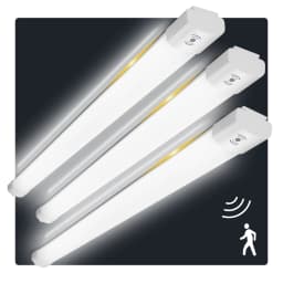 Pack of 3 Oeegoo LED Tube Light with Motion Sensor, 60CM/90CM/120CM/150CM 4000K Light, 110LM/W Ideal for Offices, Garages