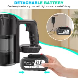 Upgrade cordless Vacuum Cleaner, Wall Hanging Stick Vacuum Cleaner with Tangle-Free Brush, 3000mAh Battery