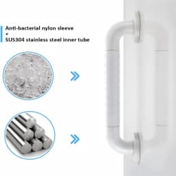 Non-Slip Stainless Steel Grab Bar, 35cm, Bathroom & Toilet Safety Handrail for Elderly, Kids, and Pregnant Women