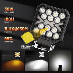 UNISHINE 4" Work LED Headlight Light Auto Fog Light Led Light Bar Round Fog Light for Motorcycle Car Trucks SUV UTV 12V 24V