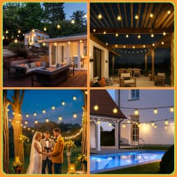 G40 LED String Lights Outdoor 150FT/45CM Plastic Bulbs Courtyard Garden Camping Atmosphere Light For Party Wedding Decor