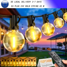 G40 LED String Lights Outdoor 150FT/45CM Plastic Bulbs Courtyard Garden Camping Atmosphere Light For Party Wedding Decor