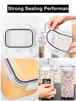 25pcs Airtight Kitchen Grain Storage Organizer Food Jars Household Large Tank Plastic Moisture-resistant Storage Box Spice Jars