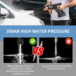 30Bar Cordless High Pressure Cleaner Washer Spray Water Gun Car Wash Pressure Cleaning Machine For Car Garden Floor Pet Cleaning
