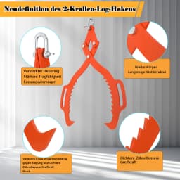 2 Serrated Claw Hook Heavy Duty Log Lifting Pliers Grapple Timber Claw for Lifting Dragging Prying Logs