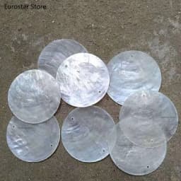 Lighting Fixture Wind Chime Accessories Semi Transparent Soft Shell Circular Double Hole Mirror Raw Materials 50mm