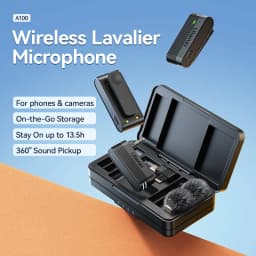 Ulanzi A100 Wireless Lavalier Microphone for Smartphones Cameras 20M Transmission for Street Interviews Vlogging Music Recording