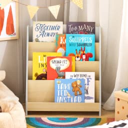 SoBuy KMB106-HG Children's Bookshelf Children's Shelf Newspaper stand with 4 Shelves Children's storage Shelf Book Rack