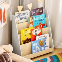 SoBuy KMB106-HG Children's Bookshelf Children's Shelf Newspaper stand with 4 Shelves Children's storage Shelf Book Rack