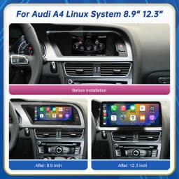 8.9 Inch 12.3'' Road Top Touch Display Multimedia Player Andriod Auto Link For Audi A4 S4 B8 2009-2015 GPS Carplay Screen