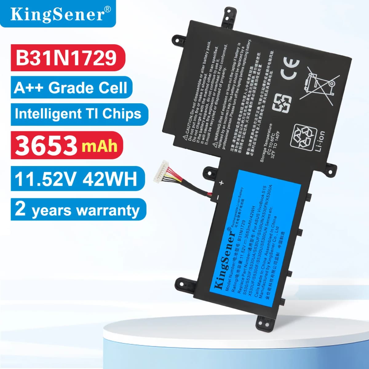 KingSener B31N1729 Laptop Battery For ASUS VivoBook S15 S530 S530F S530FA S530FN S530UA S530UF S530UN X530FN X530FN-1A S5300UN
