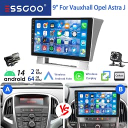 ESSGOO 9" Car Radio Android 14 For Opel Astra J 09-14 Buick Excelle Verano 10-15 Multimedia Player Navi GPS Carplay Android Auto
