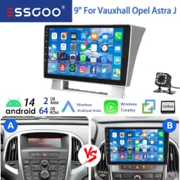 ESSGOO 9" Car Radio Android 14 For Opel Astra J 09-14 Buick Excelle Verano 10-15 Multimedia Player Navi GPS Carplay Android Auto