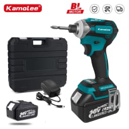 Kamolee 588Nm Cordless Electric Impact Brushless Wrench 5 Speed Screwdriver Power Tool 1/4" with 3 LED Light for Makita Battery