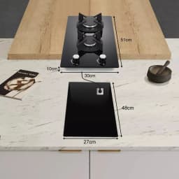 Topstrong 2 Burner Ceramic Glass Built-in Hob Natural Gas Propane Gas Hob YYEUGCT-B02