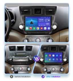 Wireless CarPlay Android Auto Car Radio For Toyota Highlander 2007-2013 Car Multimedia Player GPS Wifi 4G 2din autoradio RDS