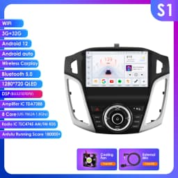 Hizpo 9inch 2Din CarPlay Android Auto Car Radio for Ford Focus 3 MK3 2011 - 2017 Snapdragon6115 GPS Navigation RDS DSP 4G BT SWC 360°CAM