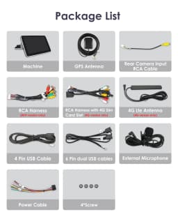10.1" HIZPO 1Din Universal Android Auto Car Radio 360° Rotatable Screen Multimedia Headunit 4G CarPlay RDS DSP GPS Navi