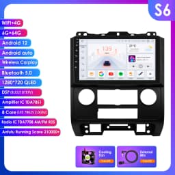 HIZPO 2Din 9inch Android Auto Car Radio for Ford Escape 2007 - 2012 Multimedia Navigation GPS 4G BT CarPlay RDS DSP SWC WiFi