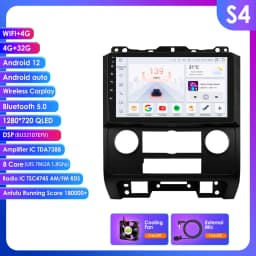 HIZPO 2Din 9inch Android Auto Car Radio for Ford Escape 2007 - 2012 Multimedia Navigation GPS 4G BT CarPlay RDS DSP SWC WiFi