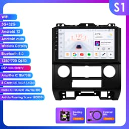 HIZPO 2Din 9inch Android Auto Car Radio for Ford Escape 2007 - 2012 Multimedia Navigation GPS 4G BT CarPlay RDS DSP SWC WiFi