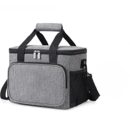 1pc Grey Oxford Cloth Lunch Bag With High Capacity, Handheld & Shoulder Straps Portable Large Capacity Waterproof Leakproof