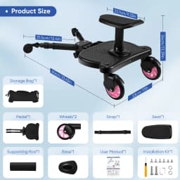 Upgrade Your Stroll With A 2-in-1 Sit And Stand Stroller Board For Second Baby - Compatible With Most Baby Strollers