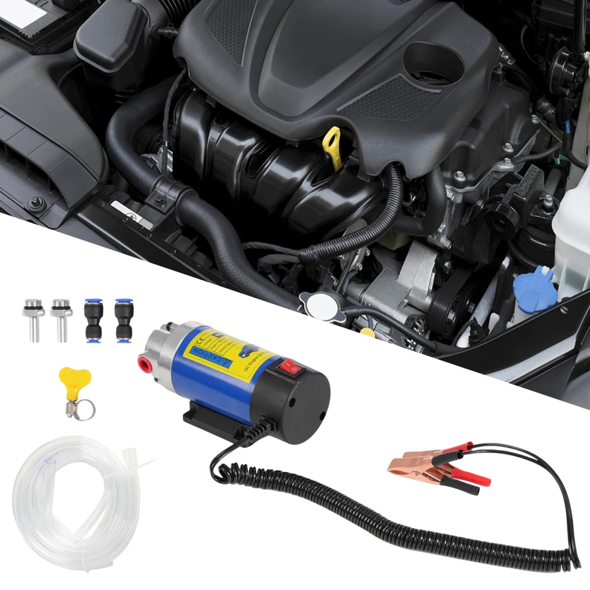 12V Portable Gear Oil Extractor Pump PE and PVC Freestanding Engine Oil Transfer Pump