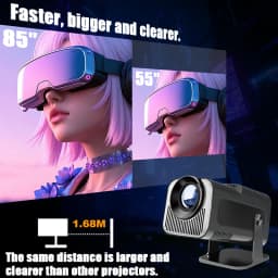 HY320 Mini Newly Native 720P Android 11 4K Projector 300ANSI Wifi6 BT5.0 Cinema Outdoor Portable 180° Rotable Projector