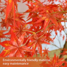3.9ft/4.9ft/5.9ft Faux Red Maple Leaves Silk Maple Tree,Autumn Maple Artificial Fall Tree In Plastic Pot, For Home Decor