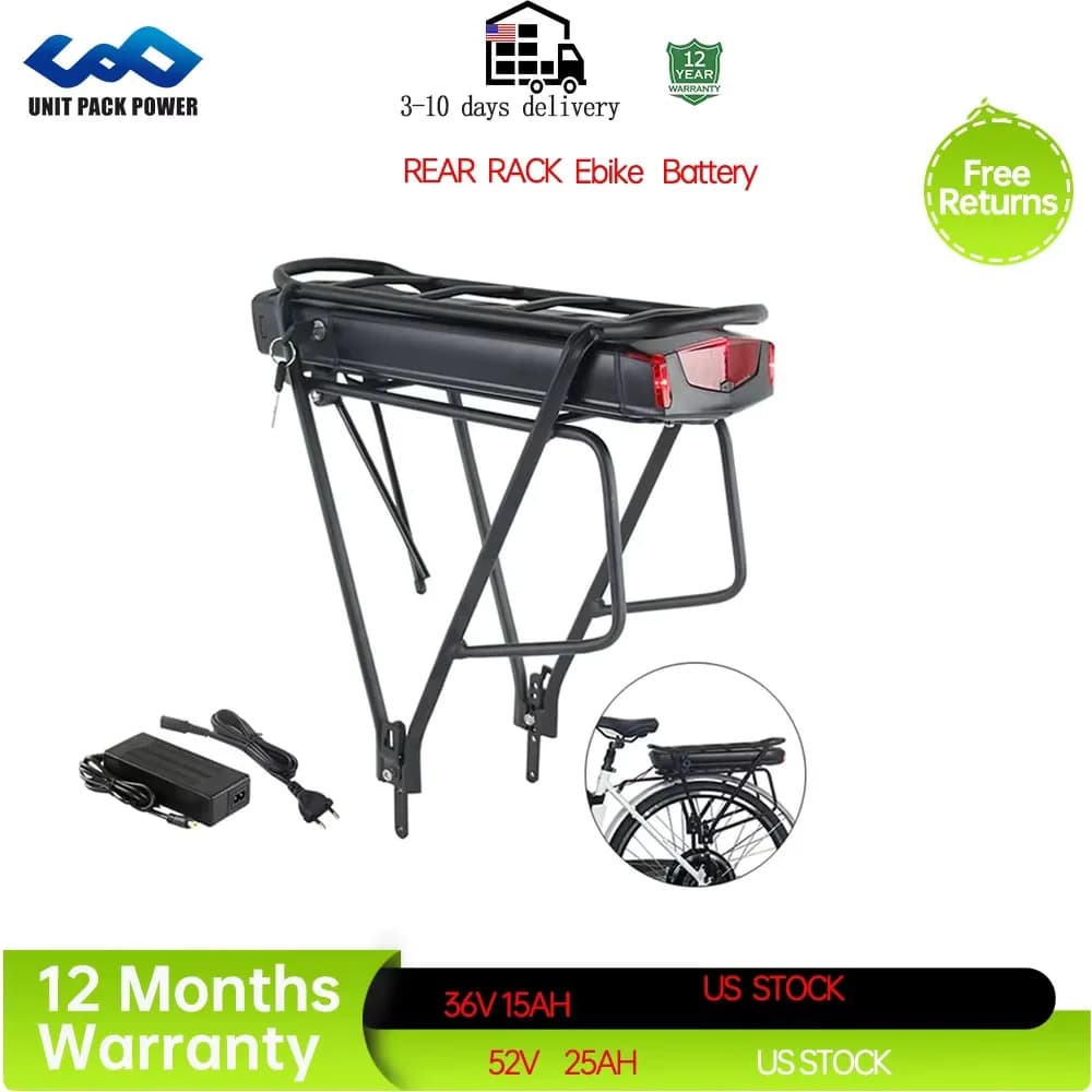 36V 21AH Rear Rack Ebike Battery 36V 15AH Lithium Batteria 18650 48V 14Ah for Electric Bicycle 250W 350W 500W 750W 1000W