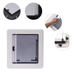 450x500MM RV Window Camper Push Window Caravan Extrapolated Ventilation Window with Integrated Sunshade Angle Adjustable 70°