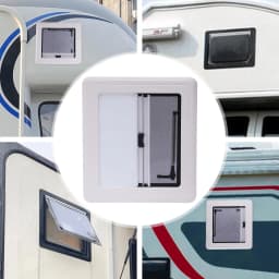 450x500MM RV Window Camper Push Window Caravan Extrapolated Ventilation Window with Integrated Sunshade Angle Adjustable 70°