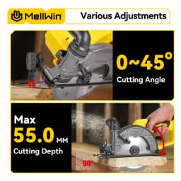 MELLWIN 6 Inch Brushless Circular Saw Rechargeable 45° Angle Adjustment Multifunction Cutting Machine For Makita 18V Battery Pin