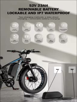 E-BYCCO EB7 PRO Electric Bicycle 3000W Dual Motor 52V23AH Hydraulic Brake Electric Bike 26*4.0 Inch Fat Tire Mountain Snow Ebike