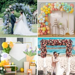 2x2m/2x1.5m Metal Square Wedding Arch Backdrop Curtain Flower Frame Balloon Stand Birthday Party Garden Decoration Arch Stand