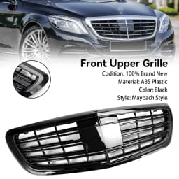 Gloss Black Car Front Grill Grille For Mercedes-Benz S-class W222 S560 S550 S600 2014~2020 For Maybach Style Front Sport Grill