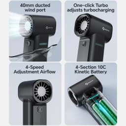 Jet Fan Ultra Electric Air Duster High-Speed Wind 80000 RPM Cordless Rechargeable Blower Infinite Variable Speed for Keyboard/PC