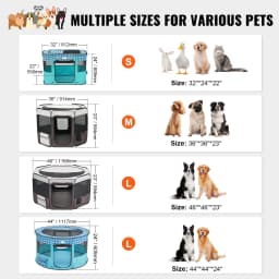 SucceBuy Foldable Pet Playpen 36 in Portable Dog Playpen Crate Kennel for Puppy Dog Premium 600D Oxford Cloth Removable Zipper