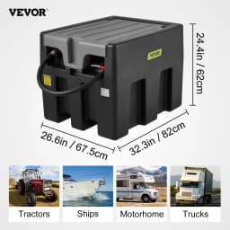 SucceBuy Portable Diesel Tank 58/116Gal & 10 GPM Flow Rate Diesel Fuel Tank with 12V Electric Transfer Pump and 13ft Hose