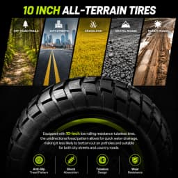 10 Inch Electric Scooter 48V 10Ah 40km Long Range Swing-arm Suspension Foldable Off-Road Electric kick Scooters
