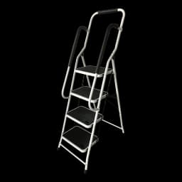 4 Step Ladder with Handrails, Foldable and Stable, Extra Wide Pedal, Anti-slip, 150 kg Load Capacity, Easy to Store