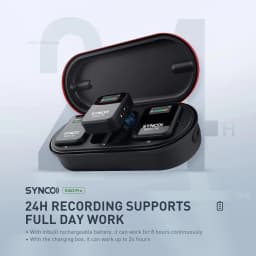 Synco G2(A2) Pro 2.4G Wireless Lavalier Microphone Dual Lapel Mic 656FT 8H for Online Class Vlog Live Stream YouTube for Camera