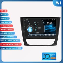 9" Hizpo Android Car Radio for Mercedes Benz E-Class W211 W219 G-Class W463 CLK W209 2001 - 2009 RDS DSP GPS BT 4G Auto CarPlay