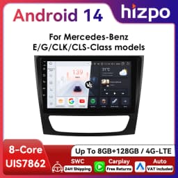 9" Hizpo Android Car Radio for Mercedes Benz E-Class W211 W219 G-Class W463 CLK W209 2001 - 2009 RDS DSP GPS BT 4G Auto CarPlay