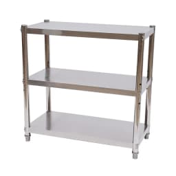 3 Tiers Kitchen Shelf Shelving Rack Restaurant Shelves Rack Stainless Steel Storage Organizer 80X40cm