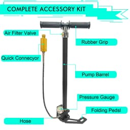 NUOGE 4Stage 30mpa 4500Psi PCP Hand Pump High Pressure Operated HPA Tank Hunting Car Bicycle