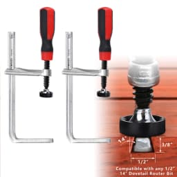 2pcs 160x60mm Heavy Duty Dovetail Clamp with Soft-Grip Handle Woodworking Clips Clamping Tool for Joinery Work by Enjoywood